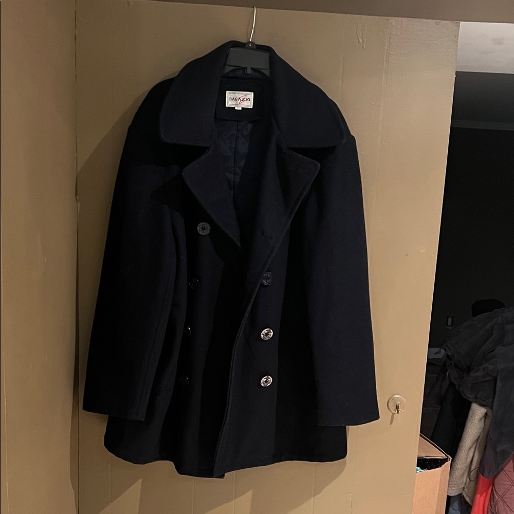 Bagazio Men’s Wool Dark Blue Pea Coat Sz XXL